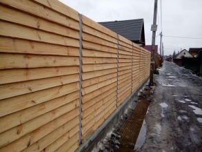 Деревянный забор елочка 150 метров фото в Юбилейном